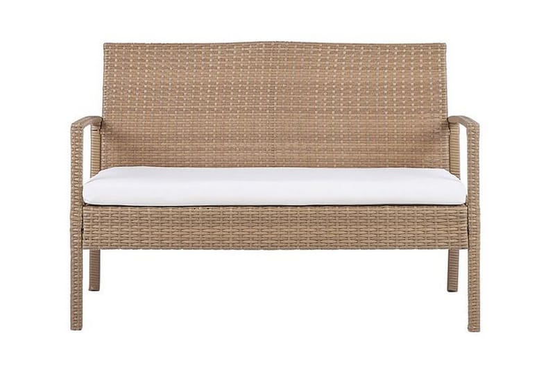 Loungegruppe utendørs 4-seters kunstrotting lysebrun MARSALA - Tre/natur - Hagemøbler & utemiljø - Loungemøbler - Loungegrupper