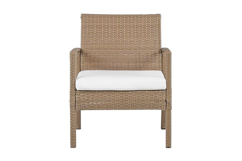 Loungegruppe utendørs 4-seters kunstrotting lysebrun MARSALA - Tre/natur - Hagemøbler & utemiljø - Loungemøbler - Loungegrupper