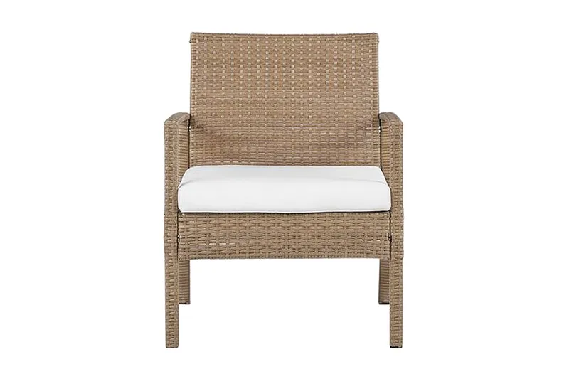 Loungegruppe utendørs 4-seters kunstrotting lysebrun MARSALA - Tre/natur - Hagemøbler & utemiljø - Loungemøbler - Loungegrupper