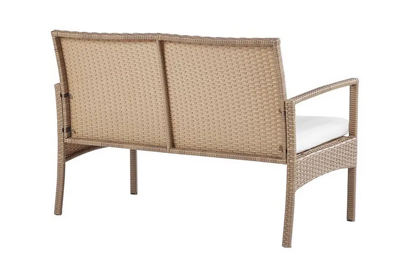 Loungegruppe utendørs 4-seters kunstrotting lysebrun MARSALA - Tre/natur - Hagemøbler & utemiljø - Loungemøbler - Loungegrupper