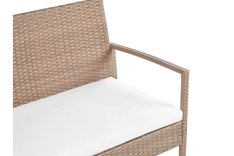 Loungegruppe utendørs 4-seters kunstrotting lysebrun MARSALA - Tre/natur - Hagemøbler & utemiljø - Loungemøbler - Loungegrupper