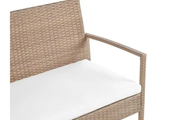 Loungegruppe utendørs 4-seters kunstrotting lysebrun MARSALA - Tre/natur - Hagemøbler & utemiljø - Loungemøbler - Loungegrupper