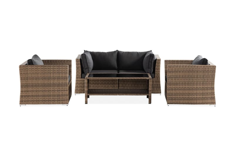 Loungegruppe Wisconsin Premium 4-seters - Glass/Kunstrotting/Sand - Hagemøbler & utemiljø - Loungemøbler - Loungegrupper