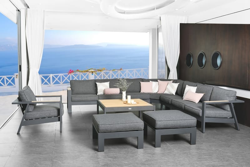 Loungegruppe Palau 5-seter - Tre/Grå - Hagemøbler & utemiljø - Loungemøbler - Loungegrupper