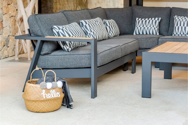 Loungegruppe Palau 5-seter - Tre/Grå - Hagemøbler & utemiljø - Loungemøbler - Loungegrupper