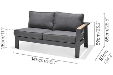 Loungegruppe Palau 5-seter - Tre/Grå - Hagemøbler & utemiljø - Loungemøbler - Loungegrupper