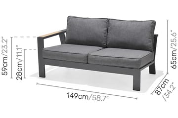 Loungegruppe Palau 5-seter - Tre/Grå - Hagemøbler & utemiljø - Loungemøbler - Loungegrupper