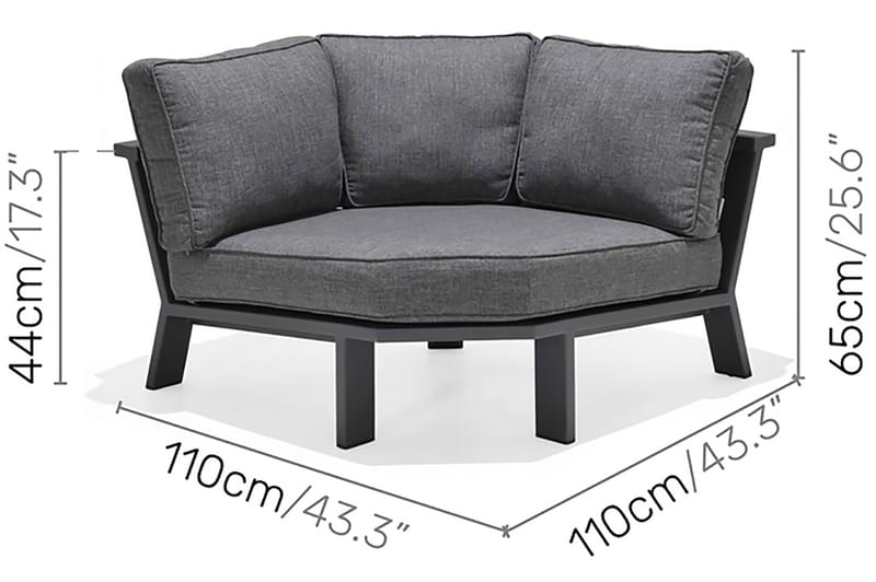 Loungegruppe Palau 5-seter - Tre/Grå - Hagemøbler & utemiljø - Loungemøbler - Loungegrupper