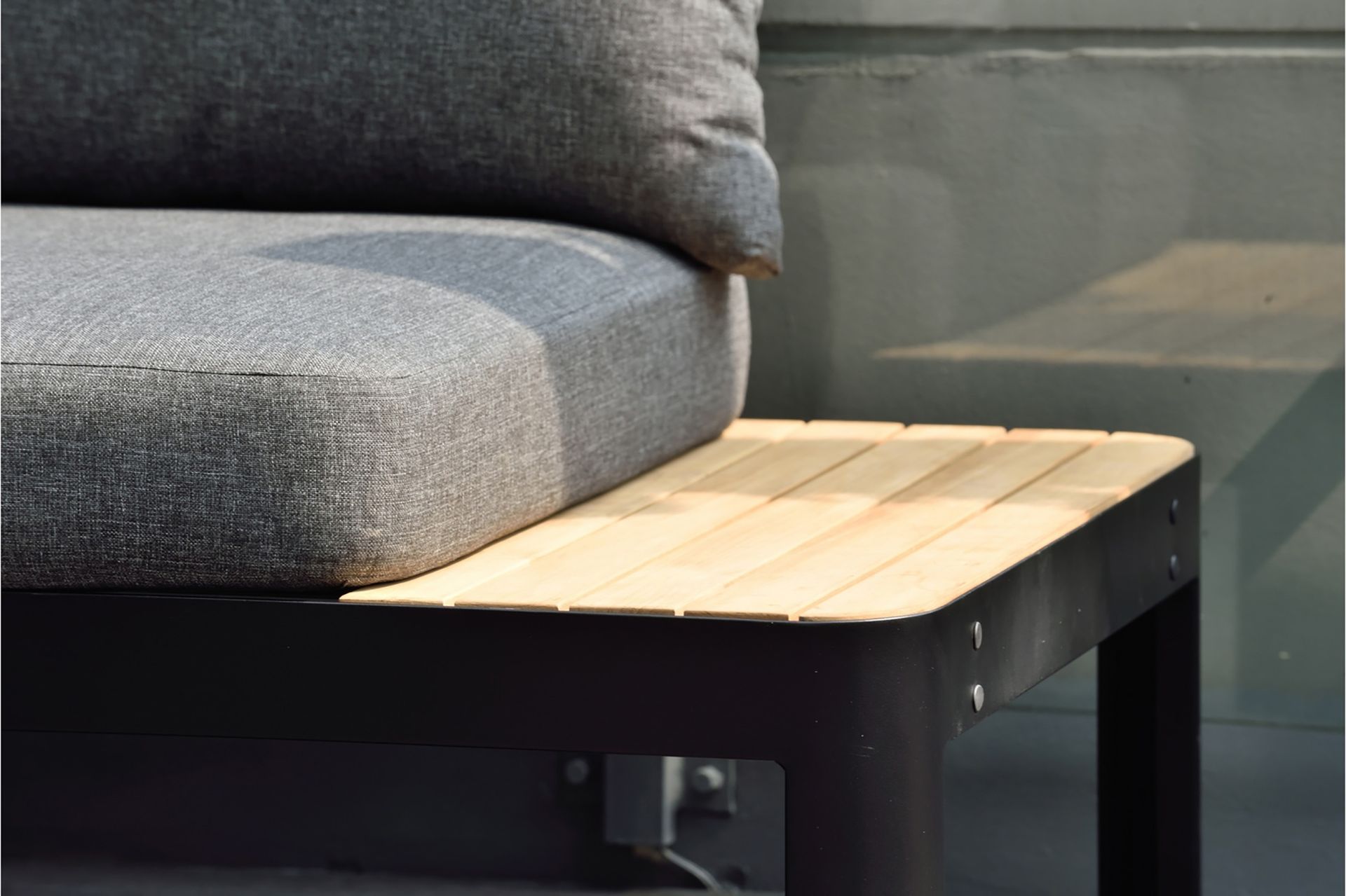 Loungegruppe Portals 4-seter - Svart / Teak - Hagemøbler & utemiljø - Loungemøbler - Loungegrupper