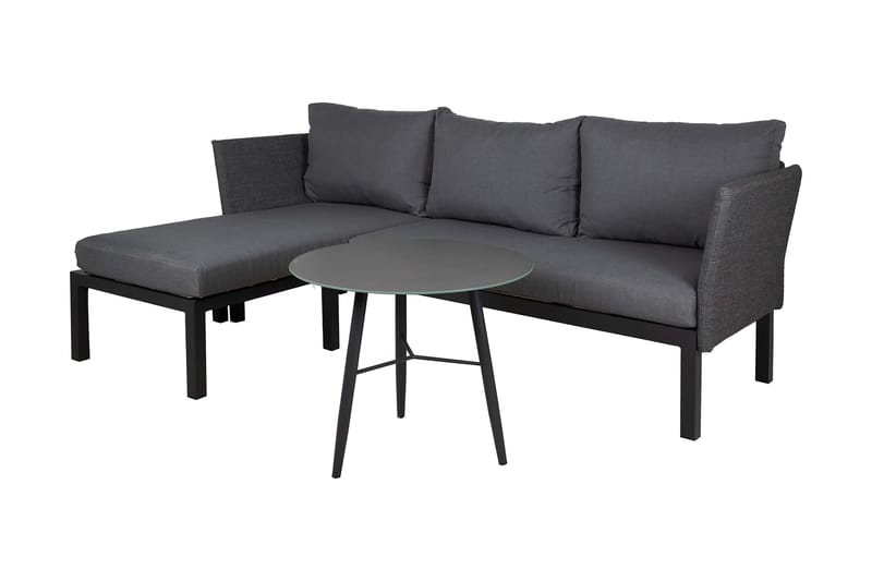 Loungegruppe Paris 3-seters med Sjeselong Glass/Mørkegrå - Loungegrupper - Sofagruppe utendørs