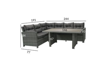 Loungegruppe PAVIA med pute - Hagemøbler & utemiljø - Loungemøbler - Loungegrupper