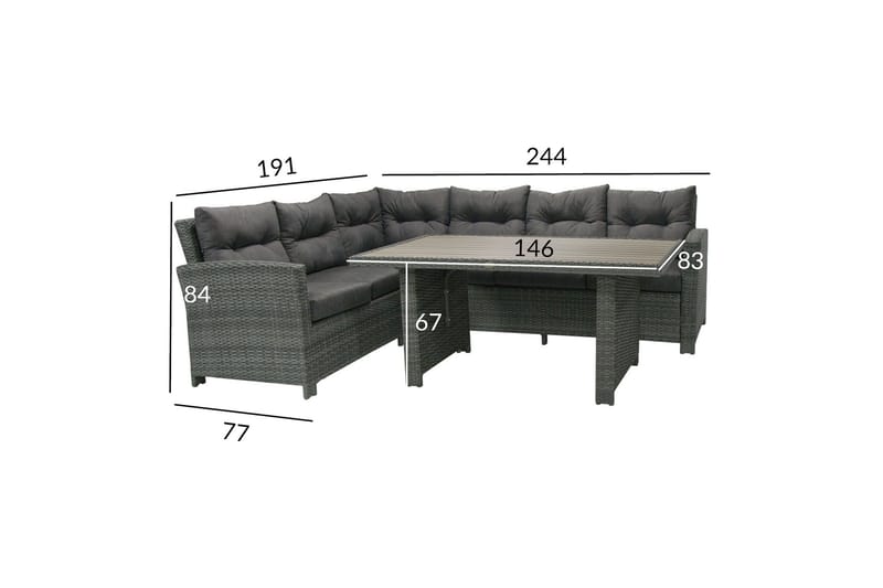 Loungegruppe PAVIA med pute - Hagemøbler & utemiljø - Loungemøbler - Loungegrupper