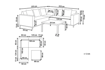 Madielyn Loungegruppe - Beige - Hagemøbler & utemiljø - Loungemøbler - Loungegrupper