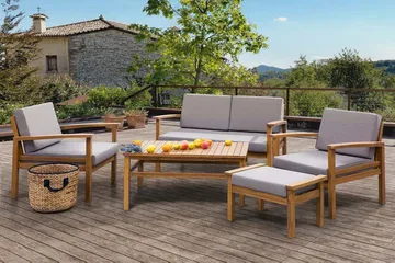 Manila Loungegruppe 102 cm - Tre / Natur - Hagemøbler & utemiljø - Loungemøbler - Loungegrupper