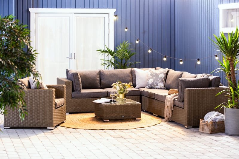 Marcus Loungegruppe - Grått Bord Hjørnesofa Lenestol - Hagemøbler & utemiljø - Loungemøbler - Loungegrupper