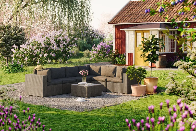 Marcus Loungegruppe - Grått Bord Hjørnesofa - Hagemøbler & utemiljø - Loungemøbler - Loungegrupper