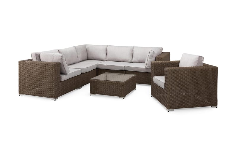 Marcus Loungegruppe - Natur Bord Hjørnesofa Lenestol - Hagemøbler & utemiljø - Loungemøbler - Loungegrupper