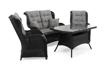 Marcus Sofagruppe 2-seter Ink. Lenestoler - Svart - Hagemøbler & utemiljø - Loungemøbler - Loungegrupper