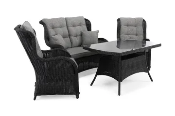 Marcus Sofagruppe 2-seter Ink. Lenestoler - Svart - Hagemøbler & utemiljø - Loungemøbler - Loungegrupper