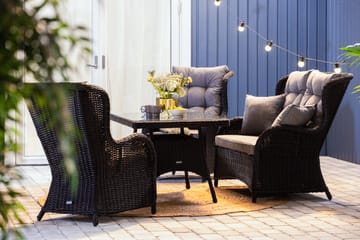 Marcus Sofagruppe 2-seter Ink. Lenestoler - Svart - Hagemøbler & utemiljø - Loungemøbler - Loungegrupper