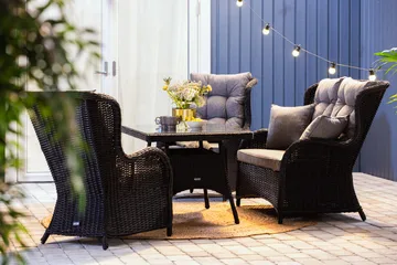 Marcus Sofagruppe 2-seter Ink. Lenestoler - Svart - Hagemøbler & utemiljø - Loungemøbler - Loungegrupper