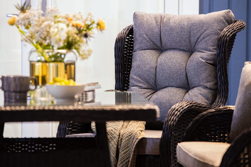 Marcus Sofagruppe 2-seter Ink. Lenestoler - Svart - Hagemøbler & utemiljø - Loungemøbler - Loungegrupper