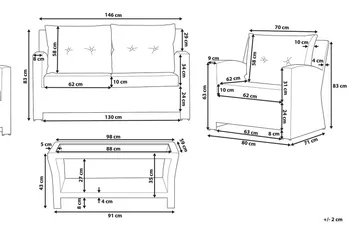 Marino Loungegruppe 146 cm - Hvit - Hagemøbler & utemiljø - Loungemøbler - Loungegrupper