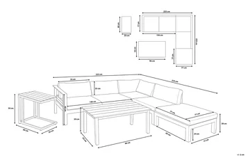 Messina Loungegruppe 147 cm - Hvit - Hagemøbler & utemiljø - Loungemøbler - Loungegrupper