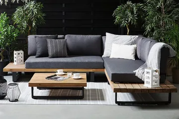 Mykonos Loungegruppe 256 cm - Tre / Natur - Hagemøbler & utemiljø - Loungemøbler - Loungegrupper