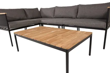 Nettan hjørneloungegruppe utendørs med puter - Svart - Hagemøbler & utemiljø - Loungemøbler - Loungegrupper