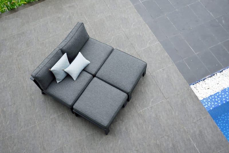 Palau Lenestol med Fotskammel - Grå - Hagemøbler & utemiljø - Loungemøbler - Loungestol utendørs