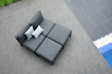 Palau Lenestol med Fotskammel - Grå - Hagemøbler & utemiljø - Loungemøbler - Loungestol utendørs