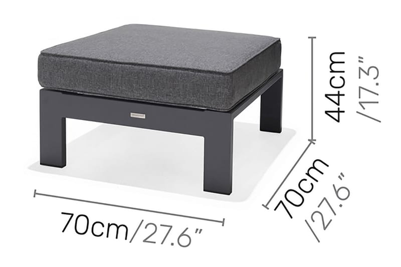 Palau Lenestol med Fotskammel - Grå - Hagemøbler & utemiljø - Loungemøbler - Loungestol utendørs