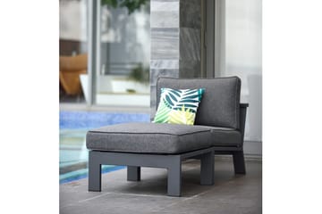 Palau Lenestol med Fotskammel - Grå - Hagemøbler & utemiljø - Loungemøbler - Loungestol utendørs