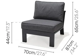 Palau Lenestol med Fotskammel - Grå - Hagemøbler & utemiljø - Loungemøbler - Loungestol utendørs