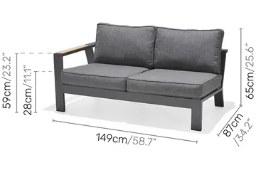 Palau Loungegruppe 5-seter - Tre/Grå - Hagemøbler & utemiljø - Loungemøbler - Loungegrupper