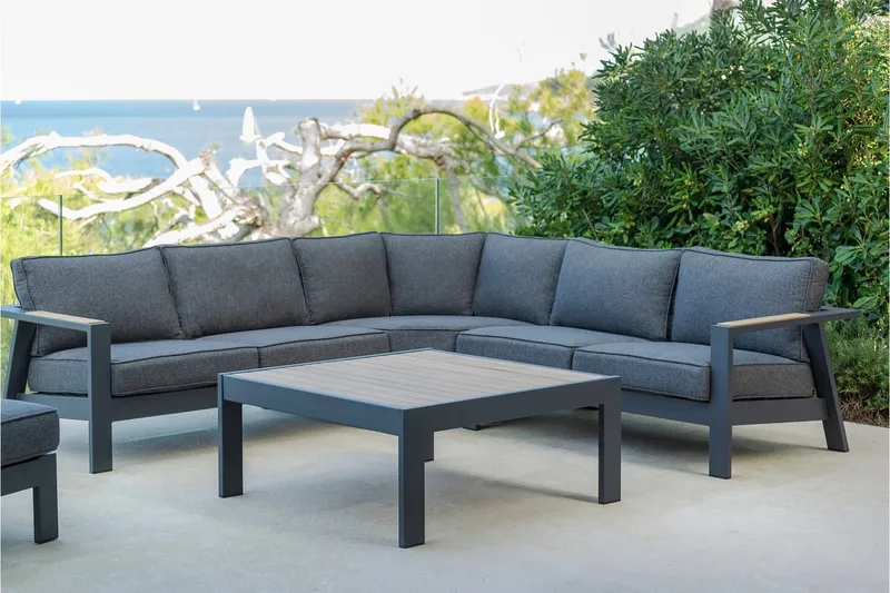 Palau Loungegruppe 5-seter - Tre/Grå - Hagemøbler & utemiljø - Loungemøbler - Loungegrupper