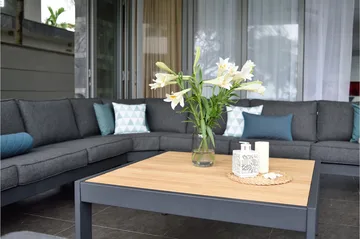 Palau Loungegruppe 5-seter - Tre/Grå - Hagemøbler & utemiljø - Loungemøbler - Loungegrupper