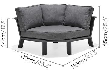 Palau Loungegruppe 5-seter - Tre/Grå - Hagemøbler & utemiljø - Loungemøbler - Loungegrupper