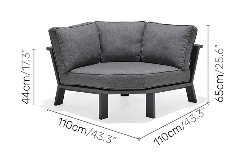 Palau Loungegruppe 6-seter - Tre/Grå - Hagemøbler & utemiljø - Loungemøbler - Loungegrupper