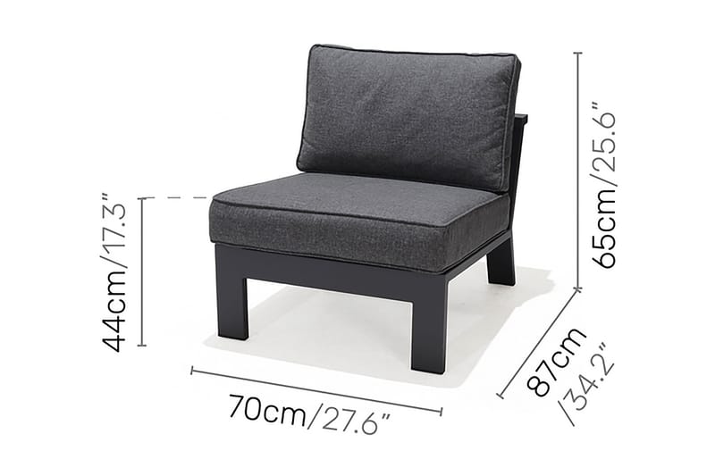 Palau Loungegruppe 6-seter - Tre/Grå - Hagemøbler & utemiljø - Loungemøbler - Loungegrupper