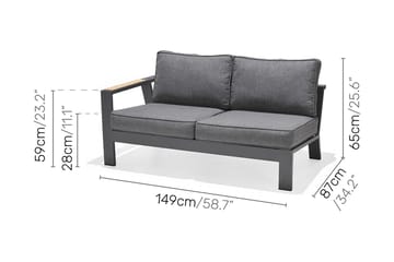 Palau Loungegruppe 6-seter - Tre/Grå - Hagemøbler & utemiljø - Loungemøbler - Loungegrupper