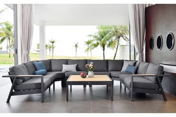 Palau Loungegruppe 8-seter - Tre/Grå - Hagemøbler & utemiljø - Loungemøbler - Loungegrupper