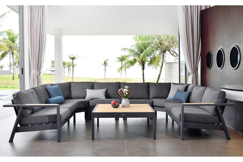 Palau Loungegruppe 8-seter - Tre/Grå - Hagemøbler & utemiljø - Loungemøbler - Loungegrupper