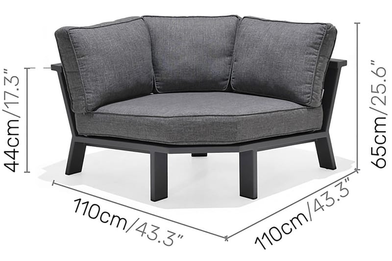 Palau Loungegruppe 8-seter - Tre/Grå - Hagemøbler & utemiljø - Loungemøbler - Loungegrupper