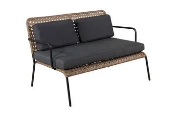 Paola loungegruppe utendørs med puter - Svart - Hagemøbler & utemiljø - Loungemøbler - Loungegrupper