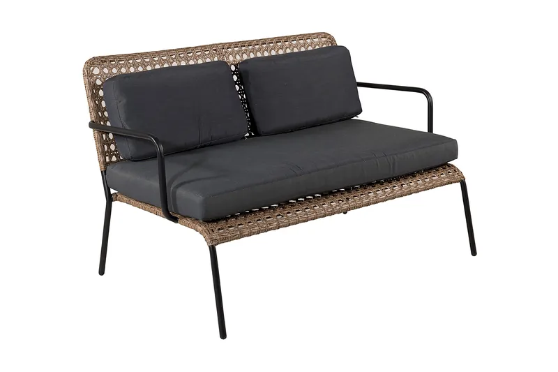 Paola loungegruppe utendørs med puter - Svart - Hagemøbler & utemiljø - Loungemøbler - Loungegrupper