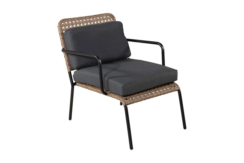 Paola loungegruppe utendørs med puter - Svart - Hagemøbler & utemiljø - Loungemøbler - Loungegrupper