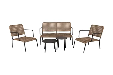 Paola loungegruppe utendørs med puter - Svart - Hagemøbler & utemiljø - Loungemøbler - Loungegrupper