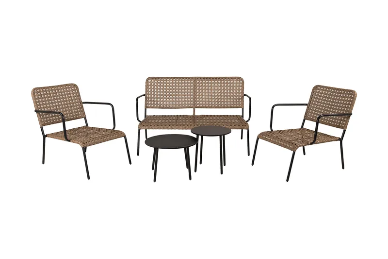 Paola loungegruppe utendørs med puter - Svart - Hagemøbler & utemiljø - Loungemøbler - Loungegrupper